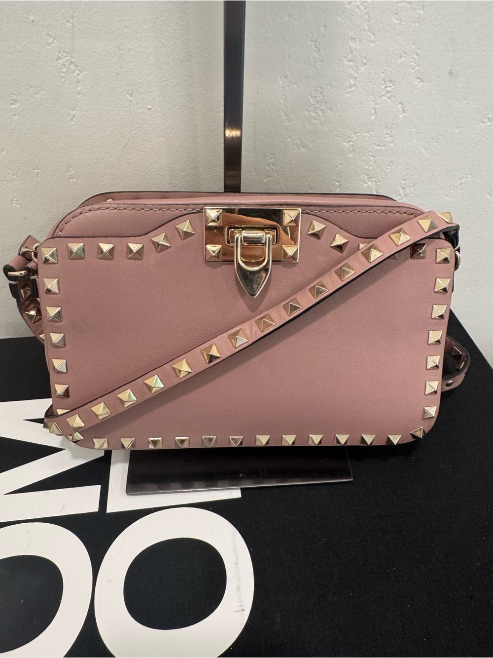Valentino Rockstud camera Leather Crossbody bag